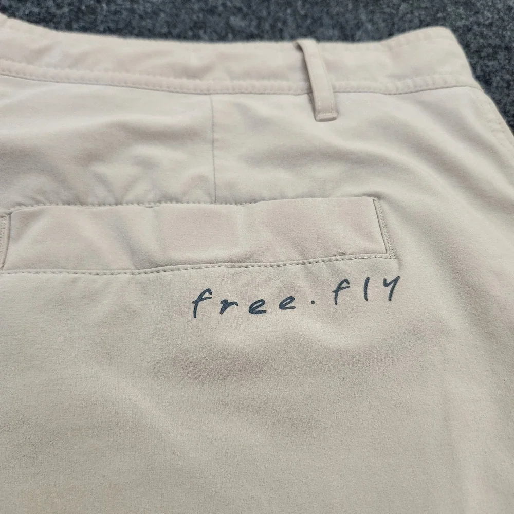Free Fly Mens Sz 40 Hybrid Shorts Khaki Solid Stretch Quick Dry Outdoor Comfort